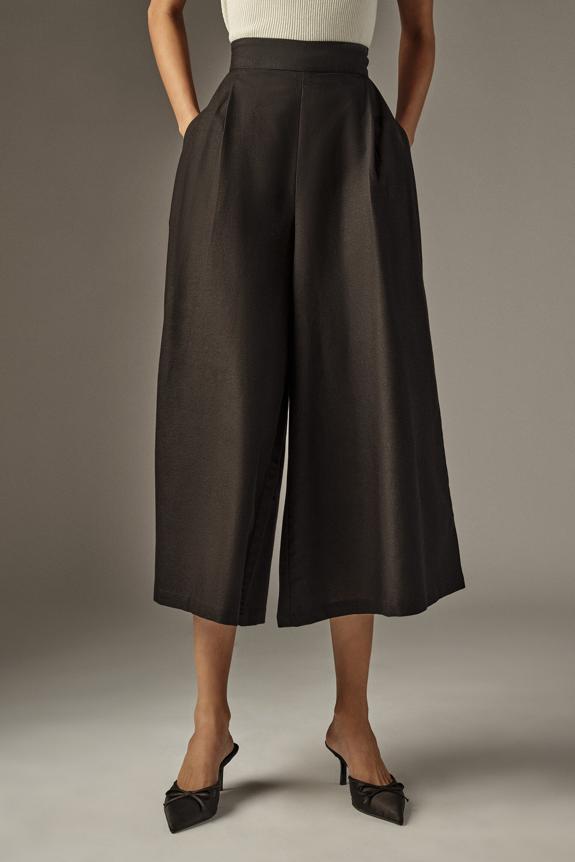 Flared Black Culottes